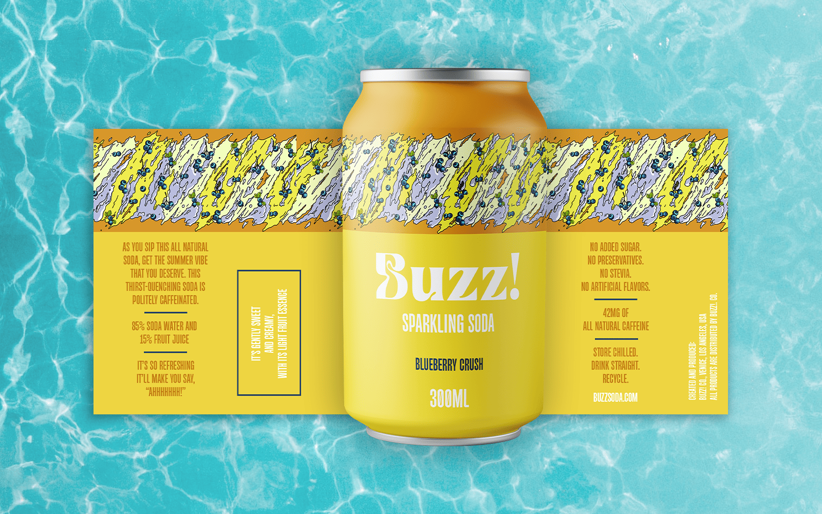 buzz soda brand packaging label